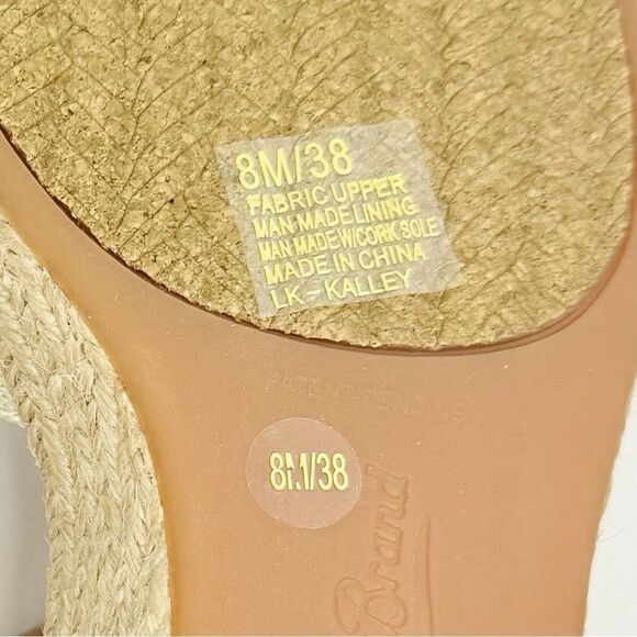 Lucky Brand KALLEY Neutral Tan Crisscross Strap Open Toe Espadrille Wedge Sandal - Picture 14 of 15